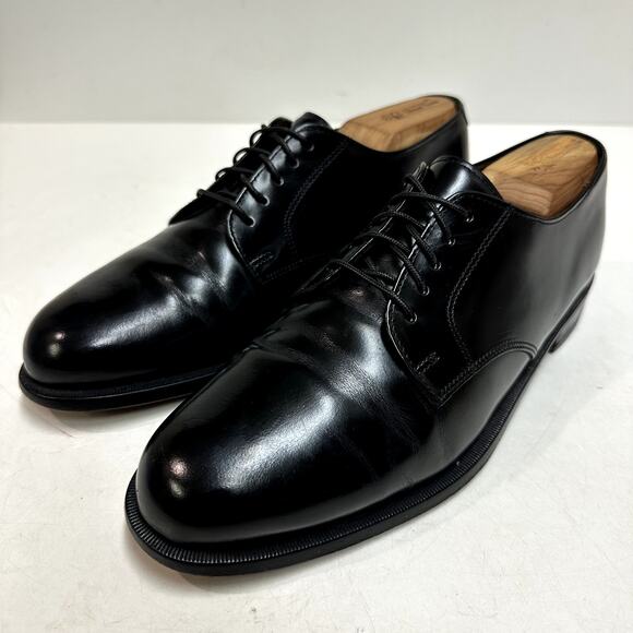 VERY GOOD Rancourt & Co. x Cole Haan Plain Toe Derby Black Calf Made in USA 8.5 - Picture 1 of 13